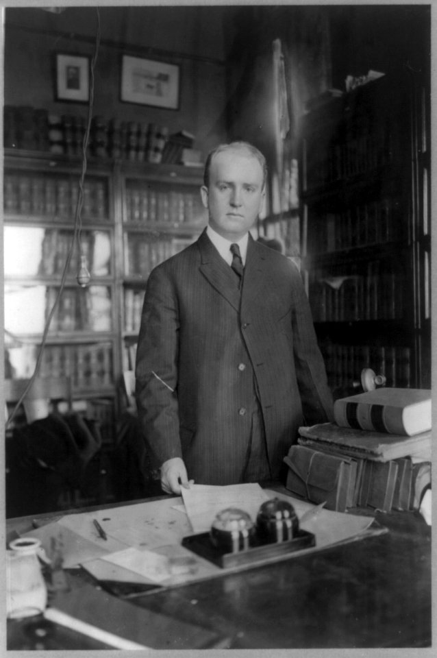 Joseph Patrick Tumulty, half-length portrait, standing behind desk, facing front LCCN90707462