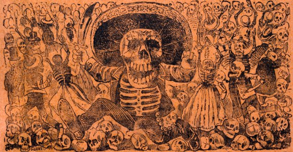José Guadalupe Posada, Calavera Oaxaqueña, broadsheet, 1903 (cropped)