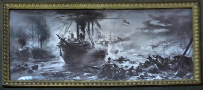 José Ferreira Guimarães - 'Naval Battle of Riachuelo', 1881, photograph on enamel