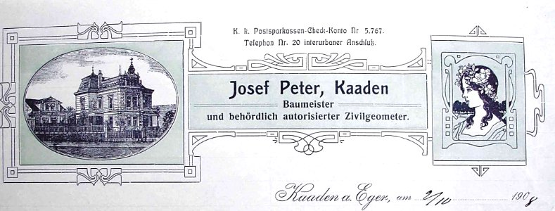 Josef Peter - reklama - okolo roku 1900