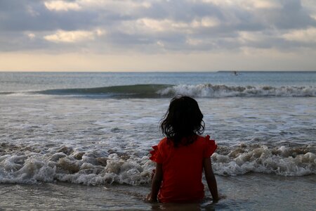 Seashore ocean girl