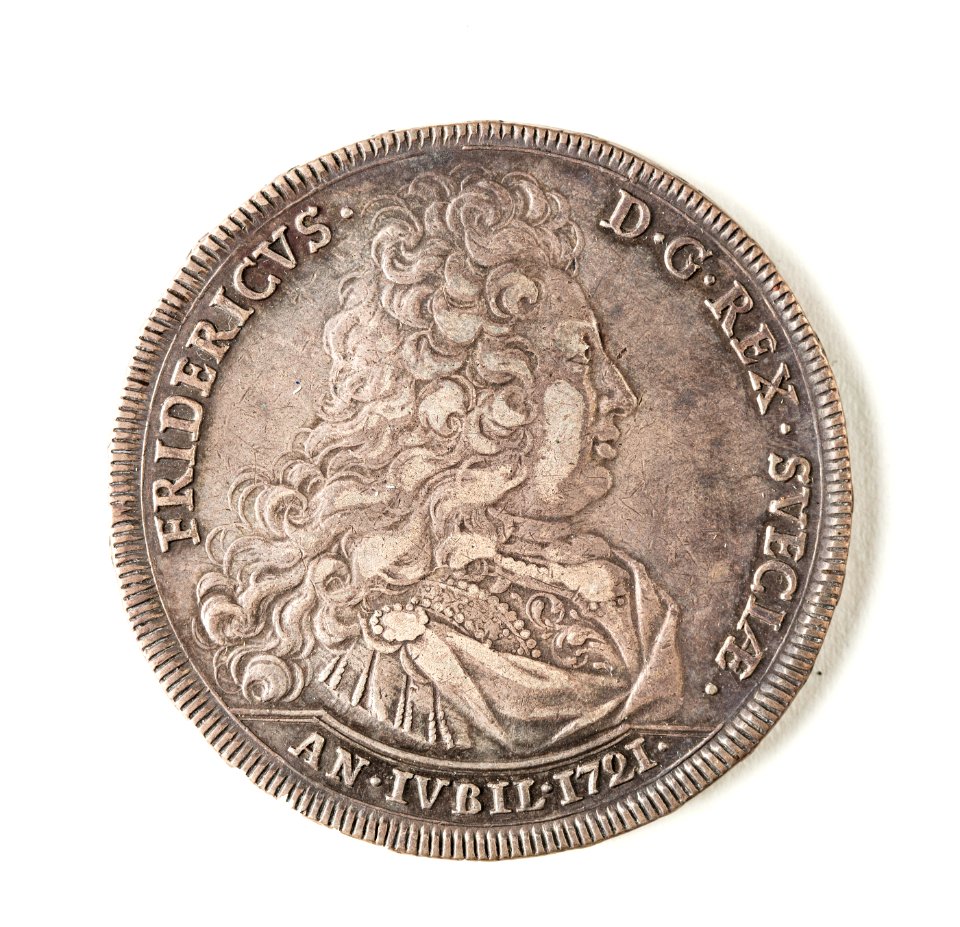 Jubileumsmynt, 1721. Åtsida; Fredrik I - Skoklosters slott - 109312