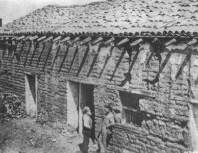 Jules Tavernier and Jules Simoneau at Old Jail at Monterey, California, ca. 1881