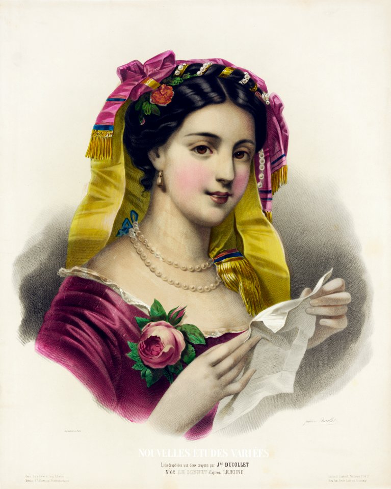 Joséphine Ducollet, Le sonnet, after Lejeune, ca. 1856