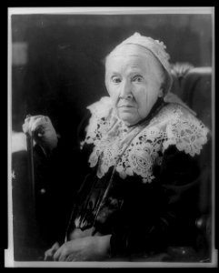Julia Ward Howe, half-length portrait, seated, facing left LCCN97500098
