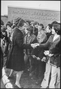 Julie meeting with srudents at Thomas Jefferson High School - NARA - 194737