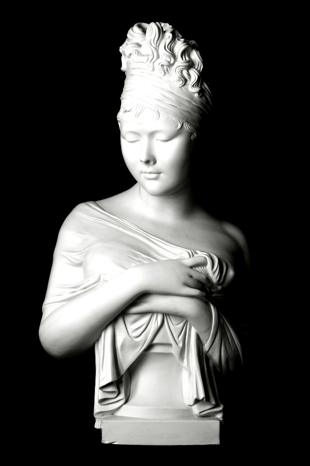 Juliette Récamier. Buste de Houdon, d'après Chinard. Vue de face
