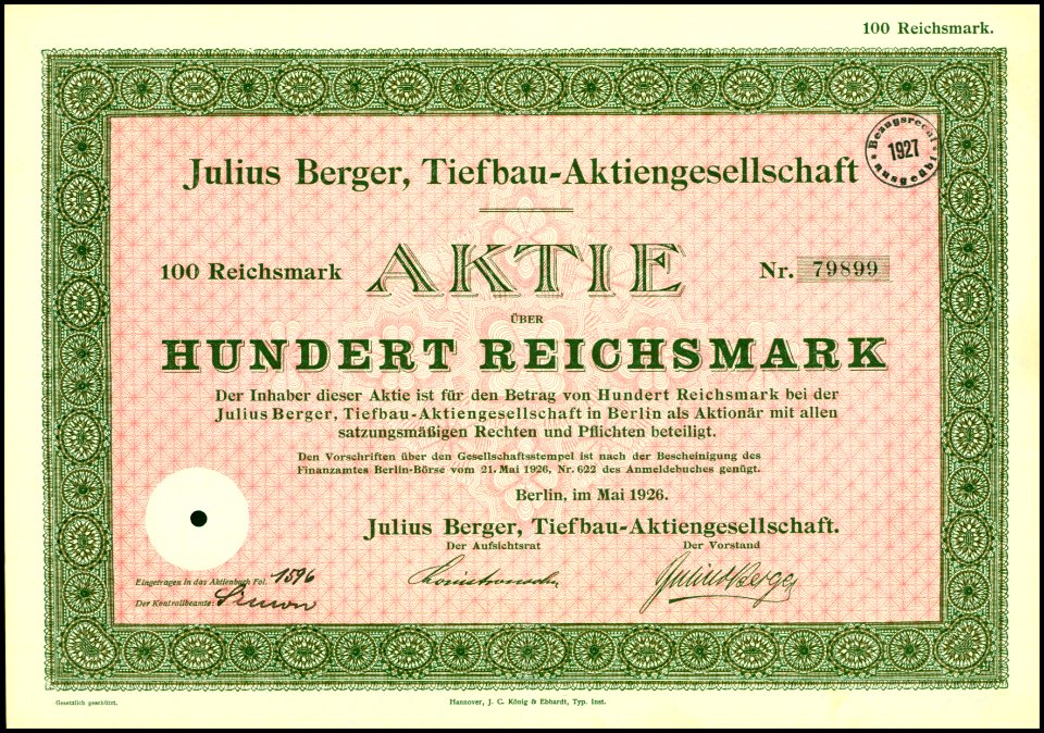 Julius Berger Tiefbau-AG 1926