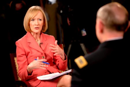 Judy Woodruff Interviews Martin E. Dempsey 140307-D-HU462-005 (13066690963)