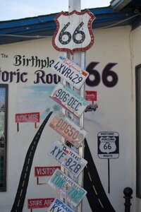 Car license plates route66 signs