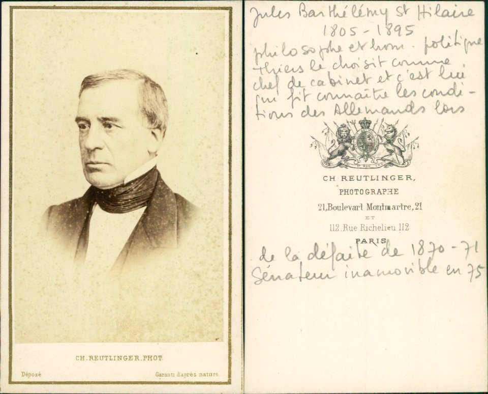 Jules Barthélemy-Saint-Hilaire - photographie Reutlinger