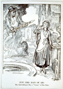 Just like Joan of Arc. The anti-suffragist has a vision of her duty LCCN2002720393