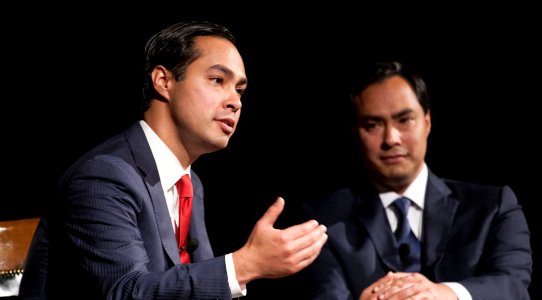 Julian and Joaquin Castro at the LBJ Library