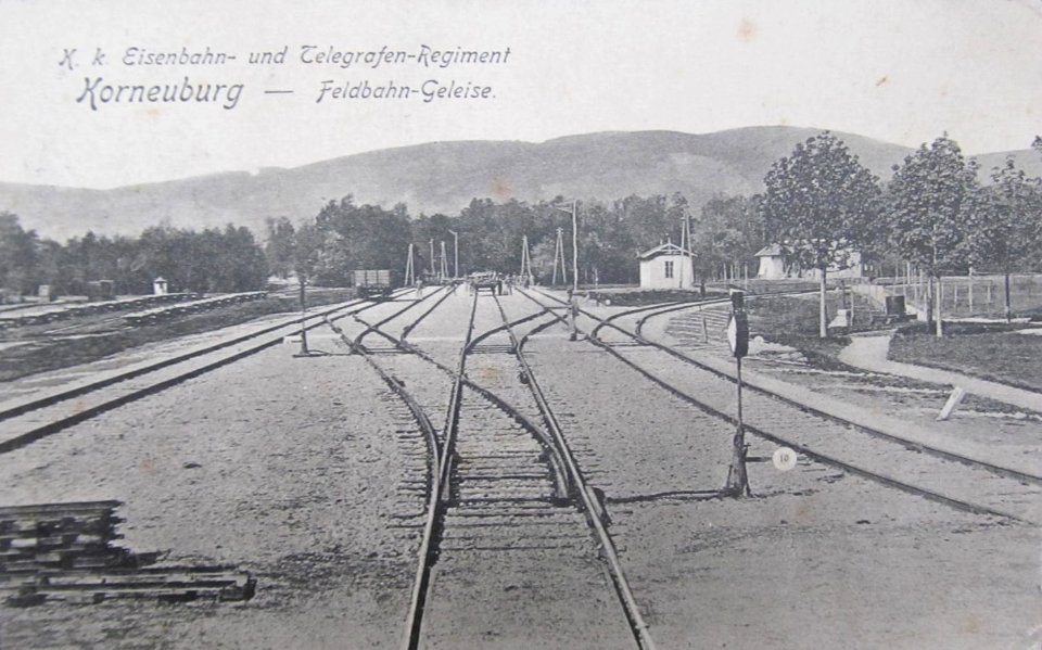 K. u. k. Eisenbahn- und Telegrafen-Regiment, Korneuburg - Feldbahn-Geleise (gelaufen 10. Juni 1911)