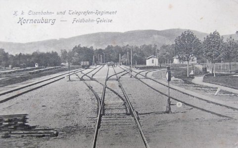 K. u. k. Eisenbahn- und Telegrafen-Regiment, Korneuburg - Feldbahn-Geleise (gelaufen 10. Juni 1911)