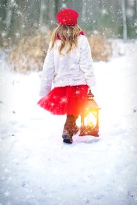 Little girl lantern red photo