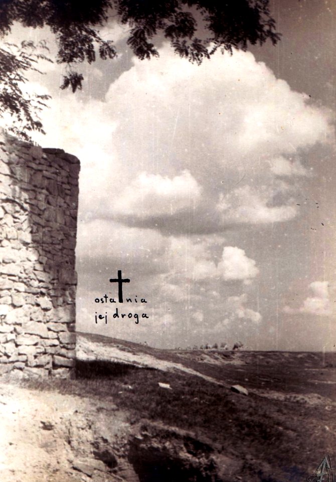 Jędrzejów. Mur cmentarza przy ul. Kieleckiej miejsce licznych egzekucji Polaków i Żydów. Fot. Tadeusz Przypkowski, 1943