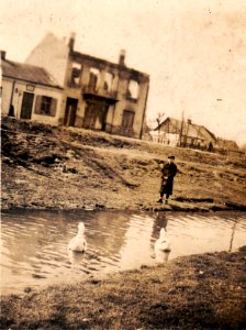 Jędrzejów. Ruiny kamienicy przy ul. Klasztornej, 3.IX.1939