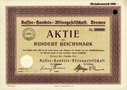 Kaffee-Handels-AG 1928