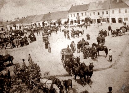 Jędrzejów. Rynek, północna pierzeja, 1910