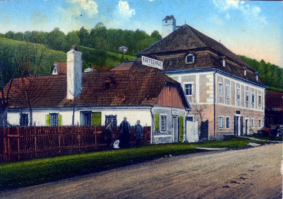 Kaffeehaus zur Schmiede - Heiligenkreuz um 1900
