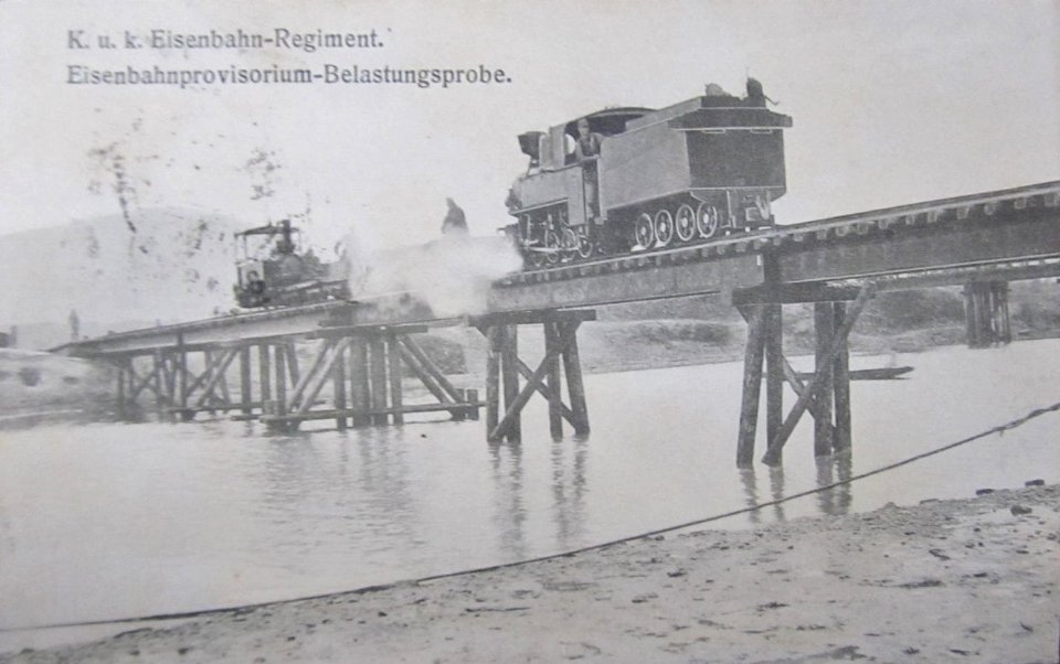 K. u. k. Eisenbahnregiment - Eisenbahprovisorium-Belastungsprobe (5. Dez. 1913)