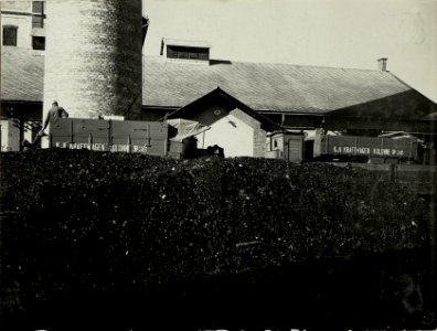 K.u.k.Kraftwagen Werkstätte in der Cellulosefabrik Villach. Fertig reparierte Kraftwagen. Kolonne vor dem Abmarsch. (BildID 15468249)