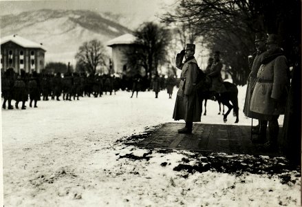 Kaiser Karl I,, Besuch in Tirol, Inspizierung der Truppe in Pergine (BildID 15415323)