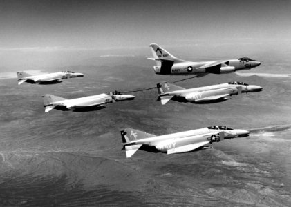 KA-3B refueling F-4Ns CVWR-20 near NAS Fallon