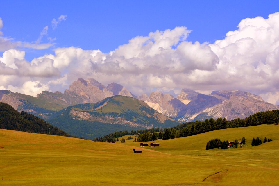 Mountain clouds grass