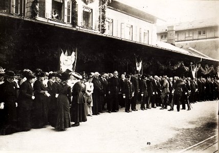 Kaiser Karl I. und Kaiserin Zita in Feldkirch am 5. Juni 1917. Karl bereiste vom 1. Juni 1917 bis zum 6. Juni 1917 die Isonzofront, Istrien, Kärnten und Vorarlberg (BildID 15565366)