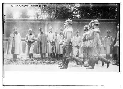 Kaiser reviewing infantry at front LCCN2014697332