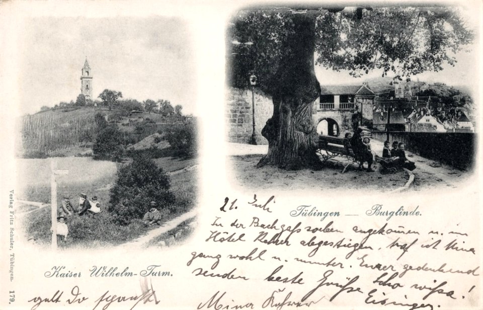 Kaiser-Wilhelm-Turm und Burglinde (AK 179 F Schuler 1902)