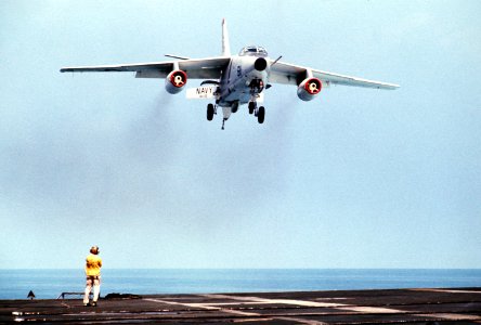 KA-3B VAQ-132 approaching USS America (CVA-66) 1970