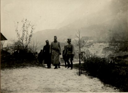 Kaiserliche Hoheit Generaloberst Erzherzog Eugen, General der Kavallerie Rohr, Feldmarschallleutnant Nemeczek in Soca (BildID 15470111)