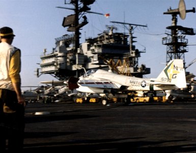KA-6D Intruder of VA-165 landing on USS Constellation (CVA-64) on 25 November 1974 (NNAM.1996.253.7044.011)