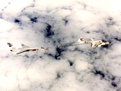 KA-6D of VA-196 refuels RA-5C of RVAH-6 in 1975