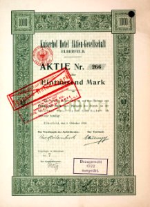 Kaiserhof Hotel AG 1910