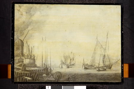 Kaj med mastkran och hollänska skepp, från 1600-talet - Skoklosters slott - 98163