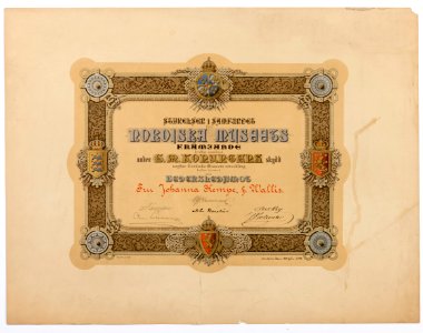 Kallelsebrev från samfundet Nordiska museets främjande, 1892 - Hallwylska museet - 102477