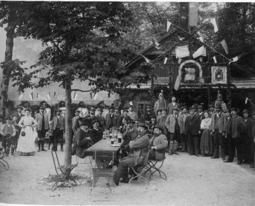 Kaiser Franz Joseph zu Besuch in Alt Aussee - Schießstände - Gastbetrieb - 1902