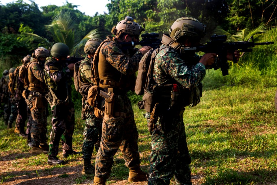 KAMANDAG 3 - US and Philippine Marine Soldiers firing ARs