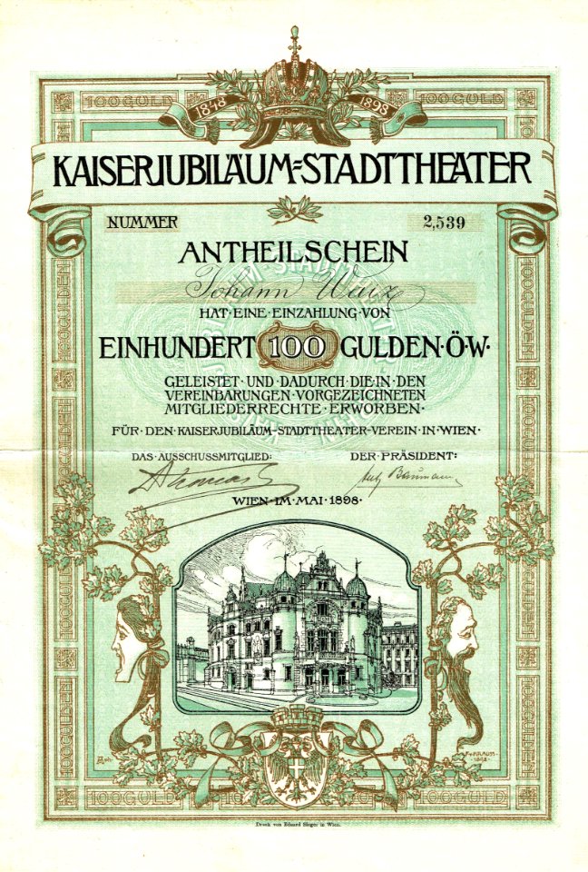 Kaiserjubiläum-Stadttheater-Verein 1898