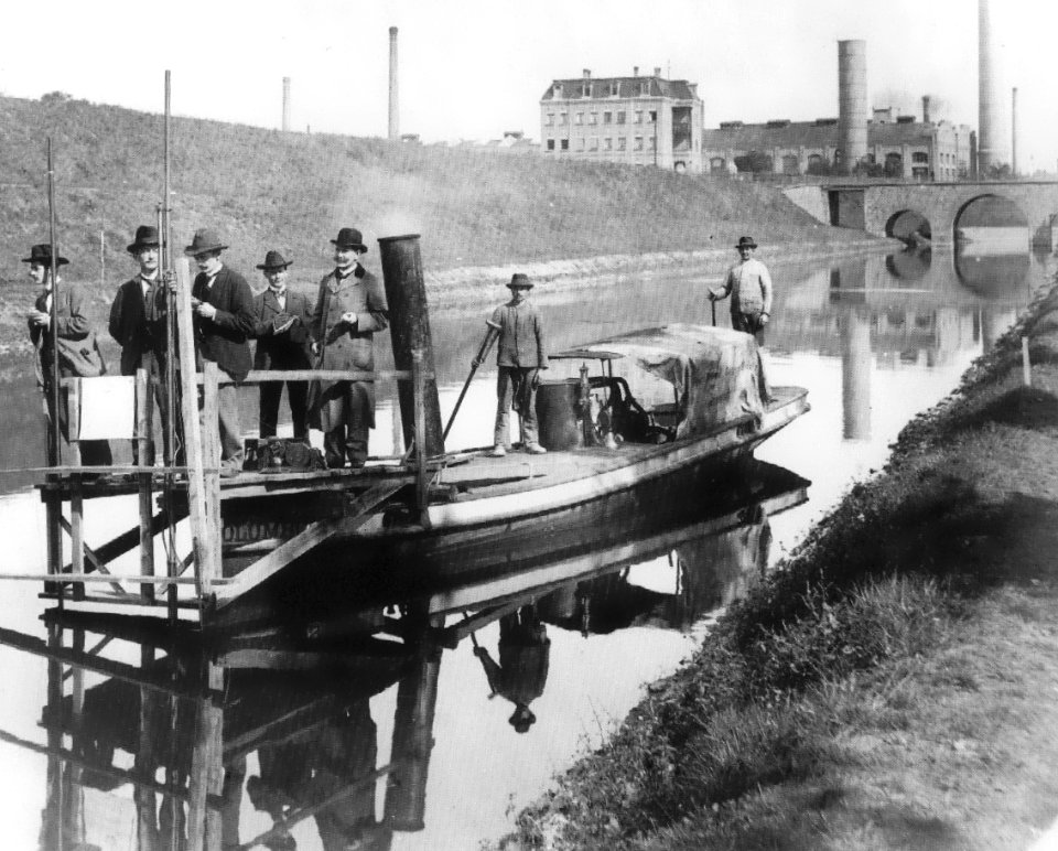Kanalbau Leipzig Plagwitz um1900