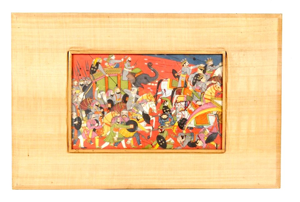 Kangra painting of a battle scene presented to the US by Sarvepalli Radhakrishnan