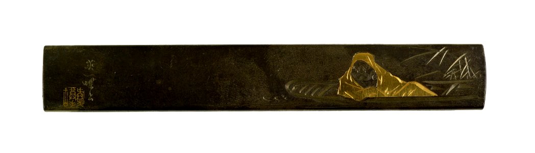Kano Natsuo - Kozuka with Daruma in a Boat - Walters 51659