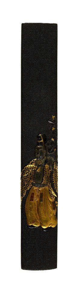 Kano Natsuo - Kozuka with a Figure in Heian Period Court Dress - Walters 51809