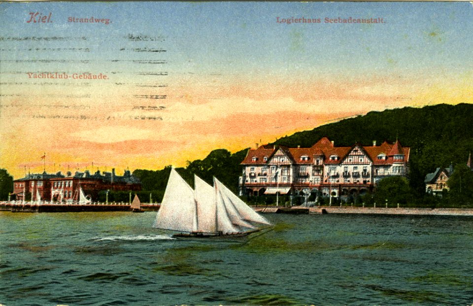 Kaiserlicher Yachtclub und das Kruppsche Logierhaus am Strandweg (Kiel 56.632)