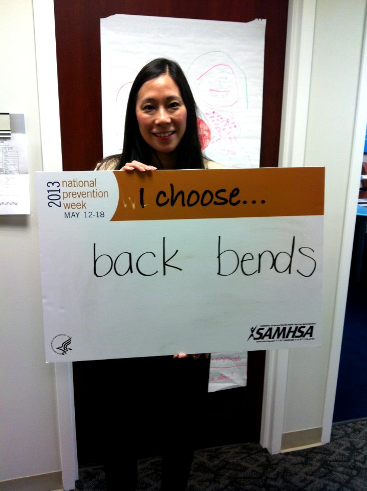 Kana Enomoto, SAMHSA’s Principle Deputy Administrator, uses yoga poses and stretches to choose prevention. (8438014275)