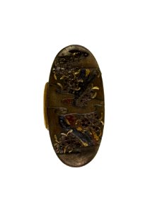 Kano Natsuo - Kashira with Cherry Blossoms in Clouds - Walters 511103